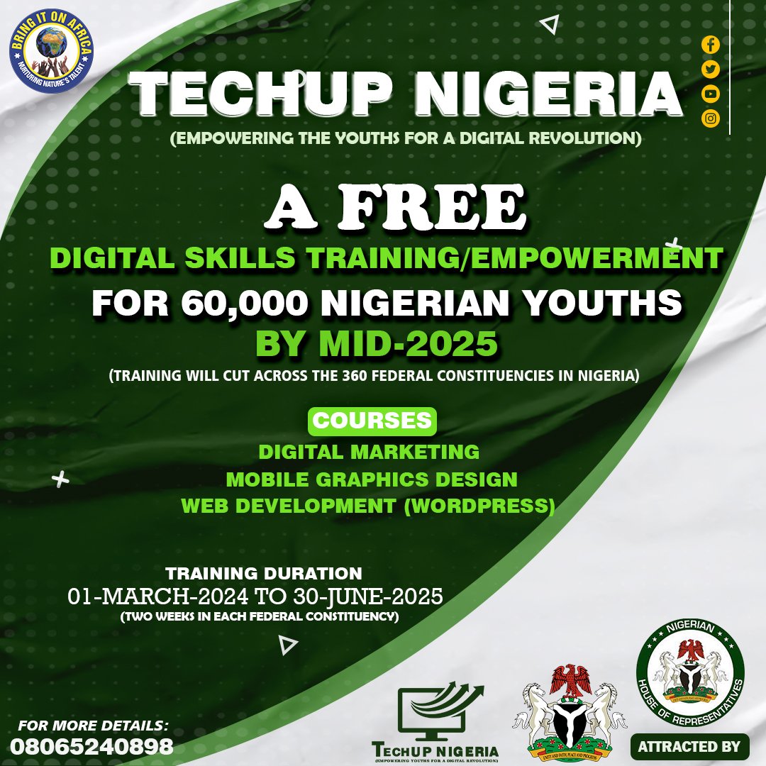 TECHUP NIGERIA will generate at least N100b yearly for the Federal if fully implemented.